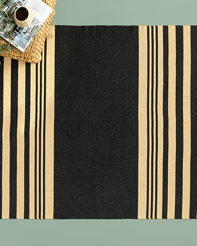 Lara Tiar Dokuma Kilim Krem Siyah