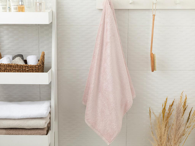 Leafy Bambu Banyo Havlusu Pudra Pembe