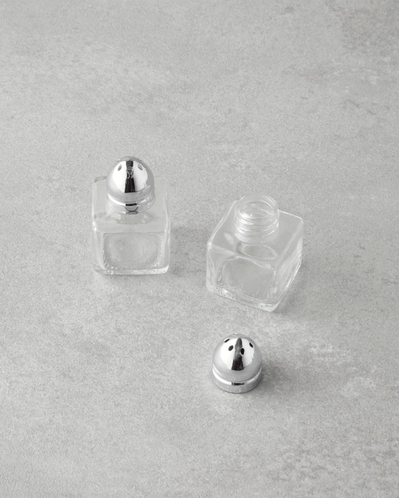 Lelia Cam 2li Tuzluk - Biberlik 4x5 cm Silver