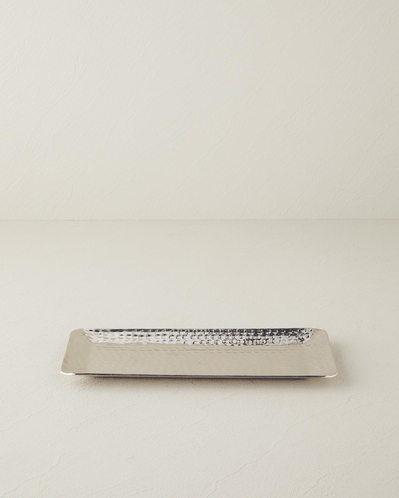 Liza Metal Dekoratif Tepsi 25,5x13x2,5 cm Silver