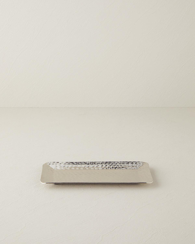 Liza Metal Dekoratif Tepsi 25,5x13x2,5 cm Silver