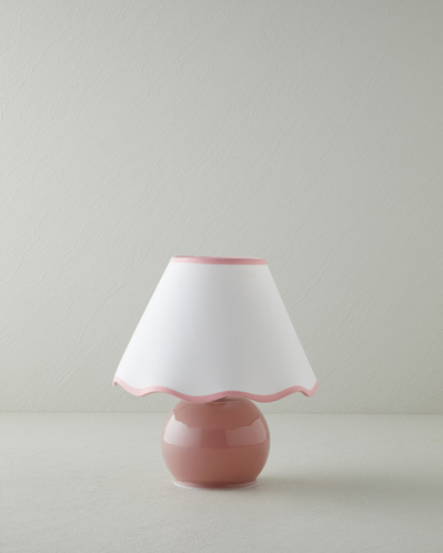 Lorinda Cam Abajur 22x25 cm Pembe
