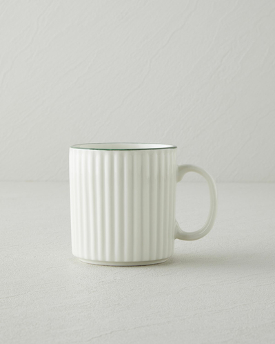 Lunara Porselen Kupa 350 ML Beyaz - Yeşil