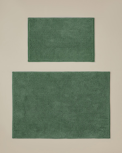 Macaroni Kaydırmaz Taban Banyo Paspası Seti 60x90 + 40x60 cm Yeşil
