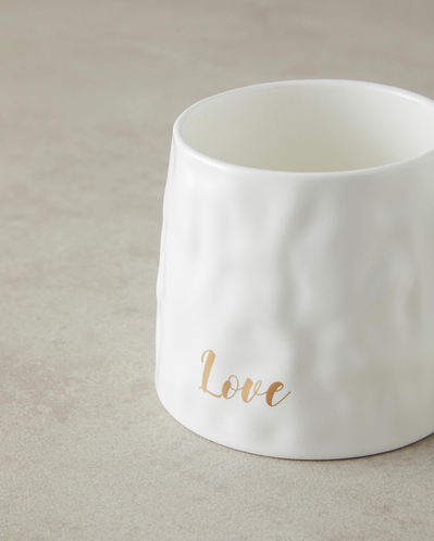 Mantra New Bone China Kapaklı Kaşıklı Kupa Beyaz
