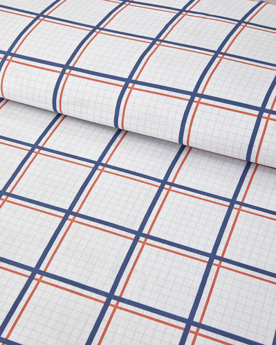 Modern Checkers Tek Kişilik Nevresim Takımı Mavi-Turuncu