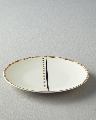 Modern Detail Bone Porselen Pasta Tabağı 20 cm Siyah