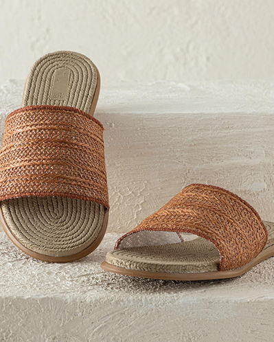 Modern Straw Kadın Sokak Terliği Kiremit