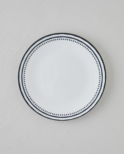 Monarch Porselen Servis Tabağı 25 cm Siyah - Beyaz