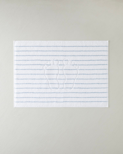 Mono Stripe %100 Pamuk Ayak Havlusu 50x70 cm Beyaz - Mavi