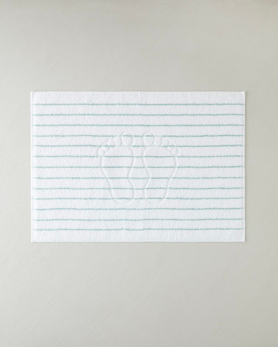 Mono Stripe %100 Pamuk Ayak Havlusu 50x70 cm Beyaz - Yeşil