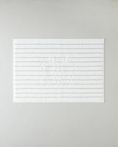 Mono Stripe %100 Pamuk Ayak Havlusu 50x70 cm Beyaz - Bej