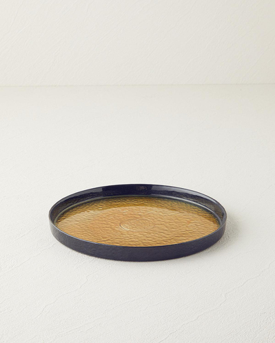Nova Cam Pasta Tabağı 22 cm Siyah-Gold