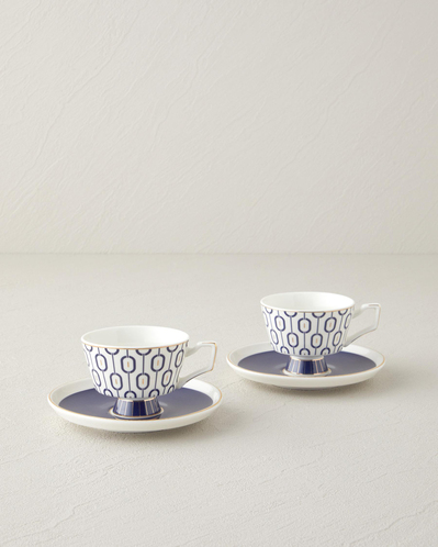 Octavia New Bone China 4 Parça 2 Kişilik Kahve Fincan Takımı 90 ml Lacivert