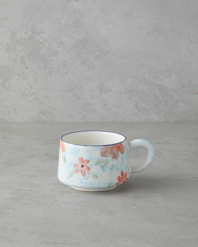 Pastel Blooming Seramik Kupa 260 ml Mavi - Kırmızı -Yeşil