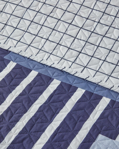 Patch Line Tek Kişilik Çok Amaçlı Örtü Lacivert