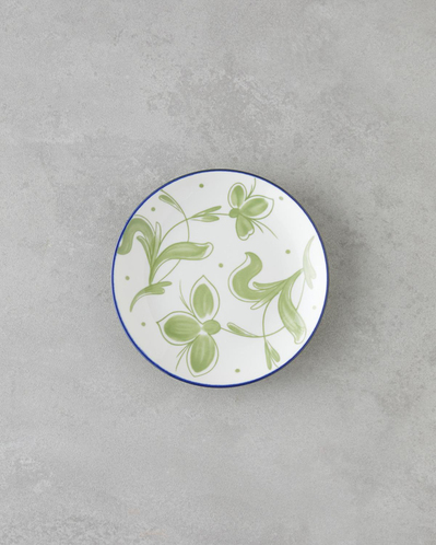 Plantopia Porselen Pasta Tabağı 15 cm Beyaz - Lacivert