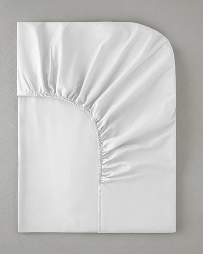 Pure %100 Pamuklu King Size Lastikli Çarşaf 180x200 cm Beyaz