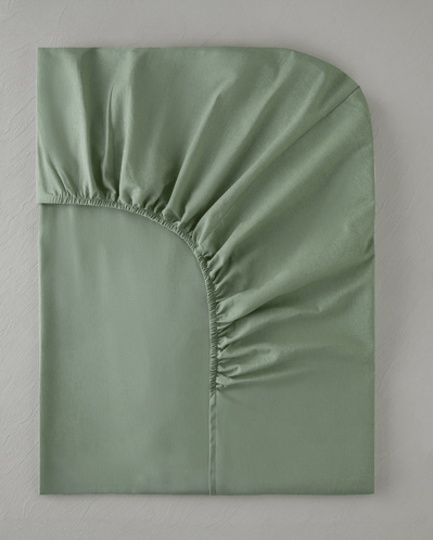 Pure %100 Pamuklu Tek Kişilik Plus Lastikli Çarşaf 120x200 cm Çağla Yeşili