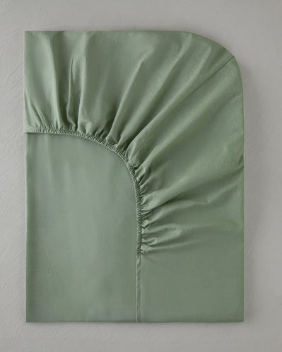 Pure %100 Pamuklu Tek Kişilik Plus Lastikli Çarşaf 120x200 cm Çağla Yeşili