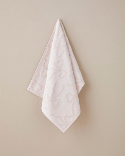 Romance Ribbon %100 Pamuk Jakarlı Yüz Havlusu 50x80 cm Pudra
