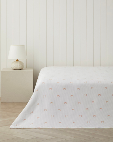 Romance Ribbon Tek Kişilik Pike 150x220 cm Pembe