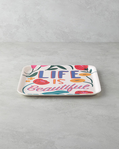 Rosy Life Melamin 2li Tepsi 33-24 cm Renkli