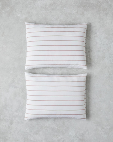 Serene Stripes Pamuklu 2li Yastık Kılıfı 50x70 cm Pembe