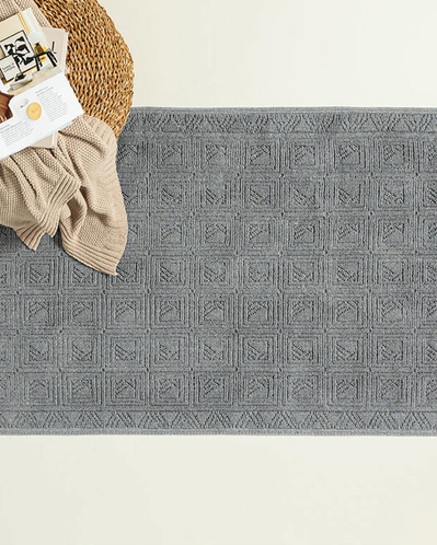 Shabby Pamuklu Kilim Gri