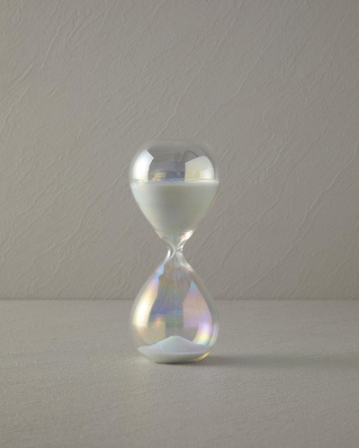 Shine 30 dk Cam Kum Saati 8x8x20 cm Beyaz
