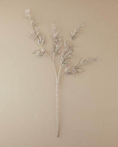 Silver Pine Stem Tek Dal Yapay Çiçek Beyaz