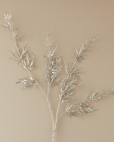Silver Pine Stem Tek Dal Yapay Çiçek Beyaz