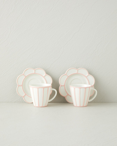 Soft Cloud Stoneware 4 Parça 2 Kişilik Kahve Fincan Takımı 70 ml Açık Pembe