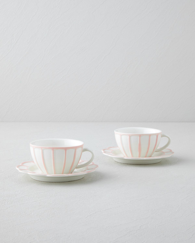 Soft Cloud Stoneware 4 Parça 2 Kişilik Çay Fincanı Takımı 150 ml Açık Pembe