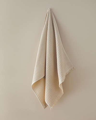 Sofya Pamuklu Waffle Banyo Havlusu 70x140 cm Bej