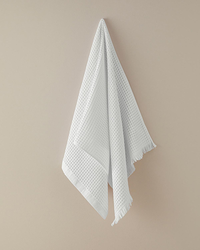 Sofya Pamuklu Waffle Banyo Havlusu 70x140 cm Ekru