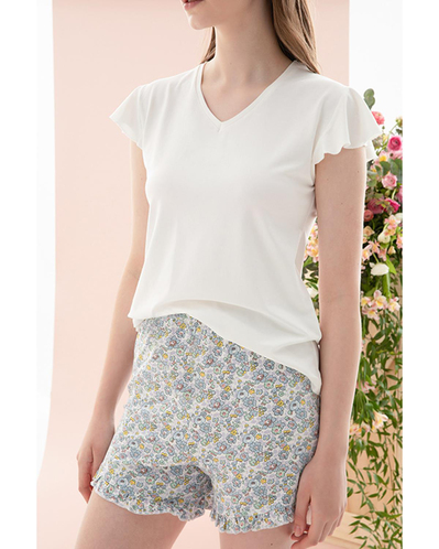 Spring Flower Viskon Kadın Pijama Takımı Mavi