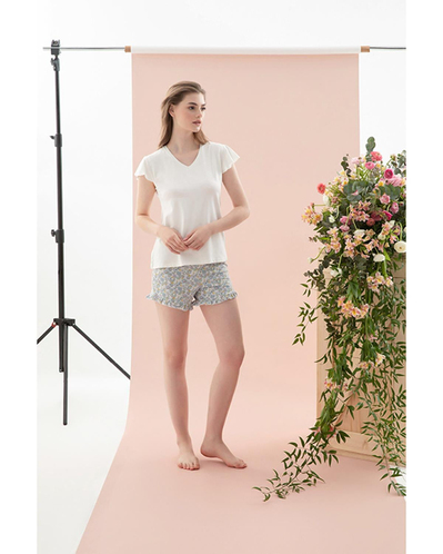 Spring Flower Viskon Kadın Pijama Takımı Mavi