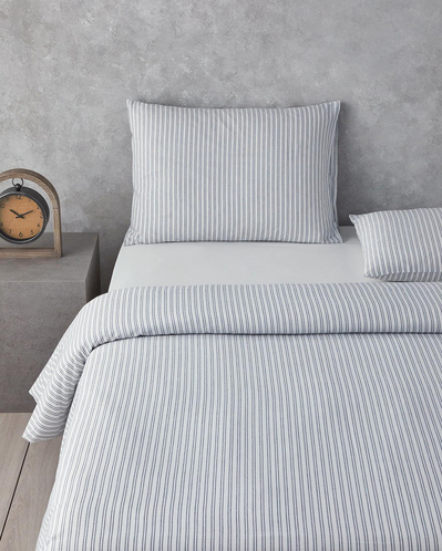 Stitch Line İpliği Boyalı Tek Kişilik Nevresim Takımı Lacivert