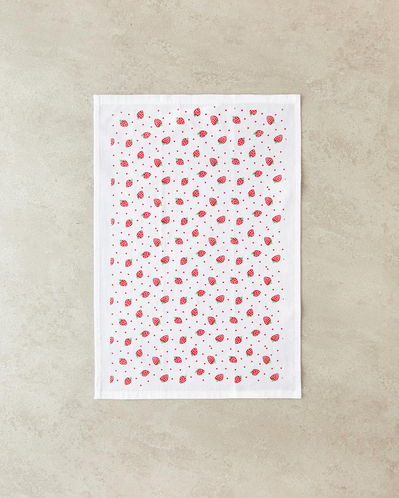 Strawberries Pamuk Kurulama Bezi 30x50 cm Kırmızı