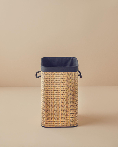 Stripy Bambu Çamaşır Sepeti Naturel