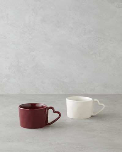 Sweethearts Stoneware 2li Kupa 285 ml Bej – Bordo