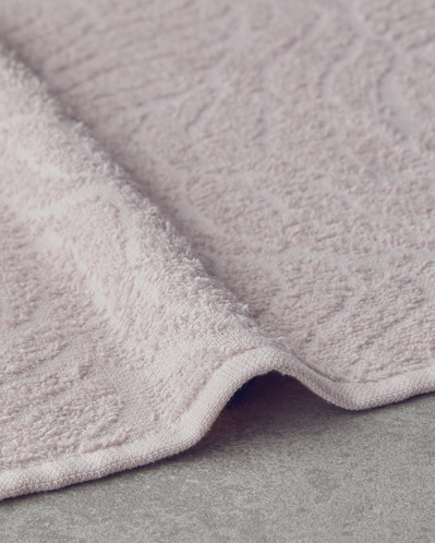 Sylvia Pamuklu Jakarlı 4lü Yüz Havlusu Seti 50x80 cm Beyaz-Taş-Pembe-Koyu Mor