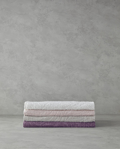 Sylvia Pamuklu Jakarlı 4lü Yüz Havlusu Seti 50x80 cm Beyaz-Taş-Pembe-Koyu Mor