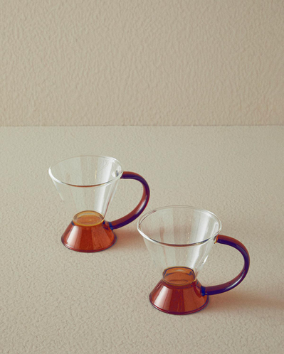 Tasty Borosilikat Cam 2li Kupa 190 ml Amber