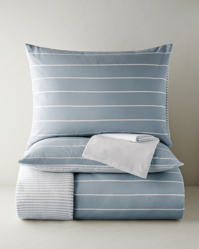 Timeless Line Kolay Ütülenir Çift Kişilik Çarşaflı Nevresim Takımı 200x220 cm Açık Mavi