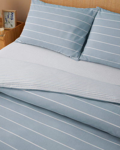 Timeless Line Kolay Ütülenir Çift Kişilik Çarşaflı Nevresim Takımı 200x220 cm Açık Mavi