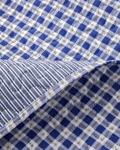 Urban Patchwork Çift Kişilik Çok Amaçlı Örtü 200x220 cm Lacivert