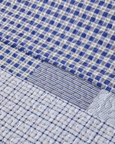 Urban Patchwork Çift Kişilik Çok Amaçlı Örtü 200x220 cm Lacivert