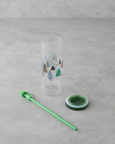 Winter Tree Borosilikat Pipetli Bardak 460 ml Yeşil